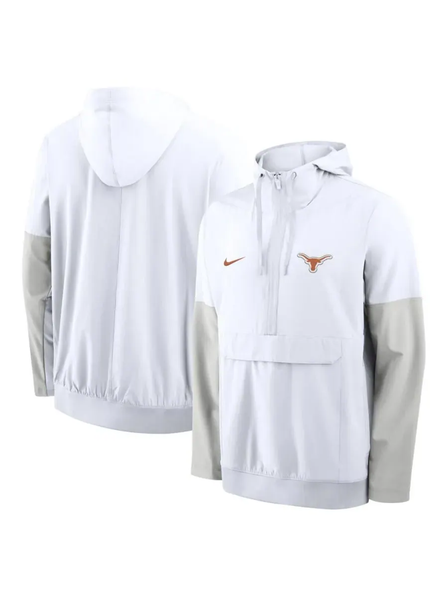 Nike Мужская белая куртка-анорак с капюшоном на молнии, посвященная команде Texas Longhorns — изображение 1 из 2, белый