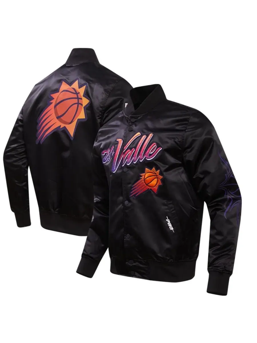 Pro Standard Мужская черная атласная куртка Phoenix Suns 2023/24 City Edition с застежкой на кнопках — изображение 1 из 4
