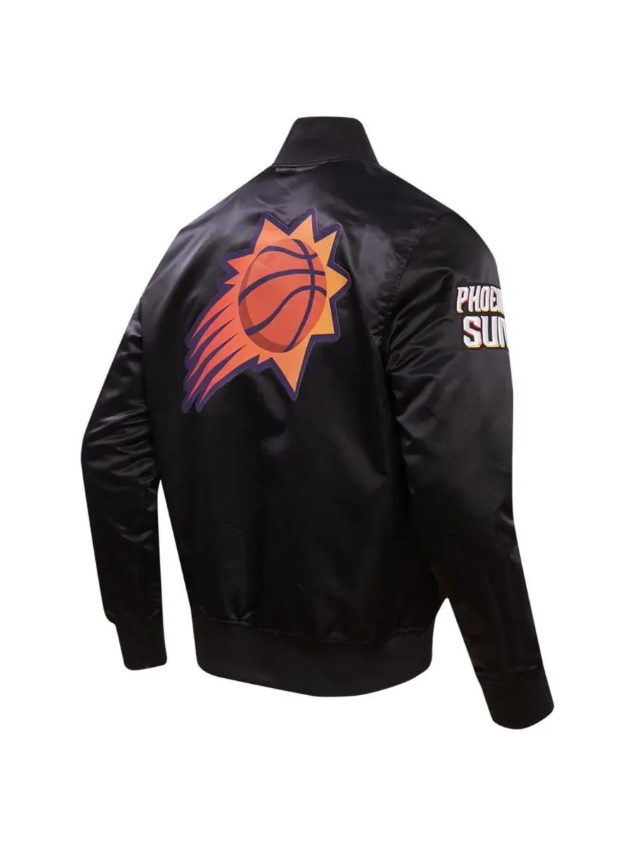 Pro Standard Мужская черная атласная куртка Phoenix Suns 2023/24 City Edition с застежкой на кнопках — изображение 3 из 4
