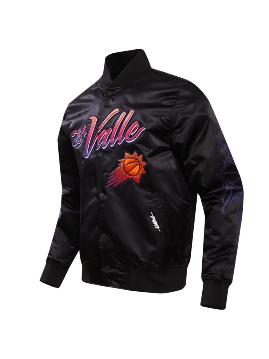Pro Standard Мужская черная атласная куртка Phoenix Suns 2023/24 City Edition с застежкой на кнопках — изображение 4 из 4