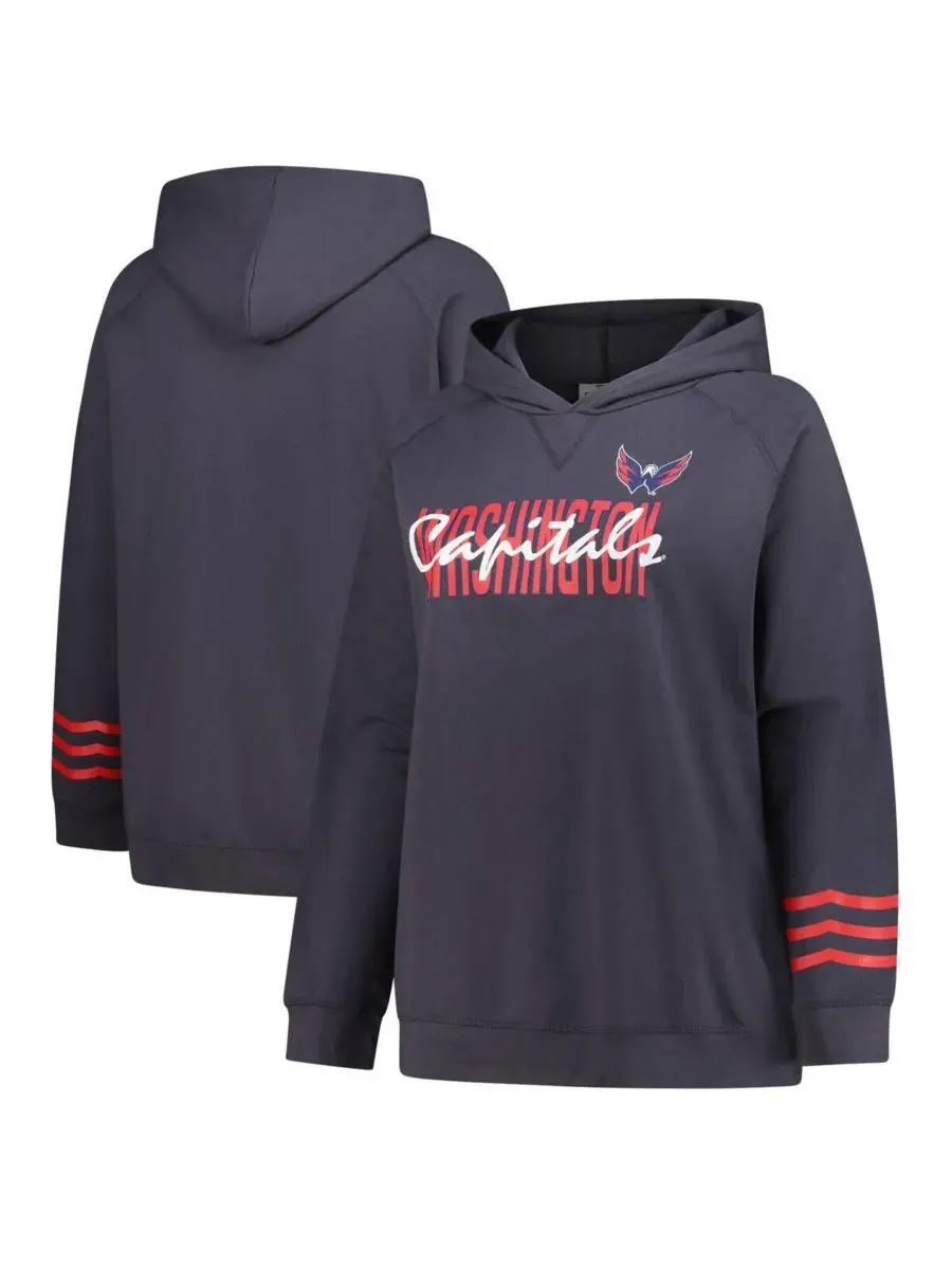 Fanatics Женская толстовка с капюшоном из легкого флиса с рукавами реглан, цвет угольно-серый, с — изображение 1 из 3