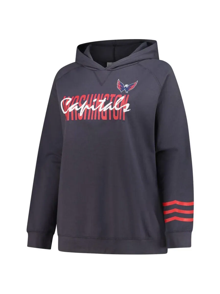 Fanatics Женская толстовка с капюшоном из легкого флиса с рукавами реглан, цвет угольно-серый, с — изображение 2 из 3