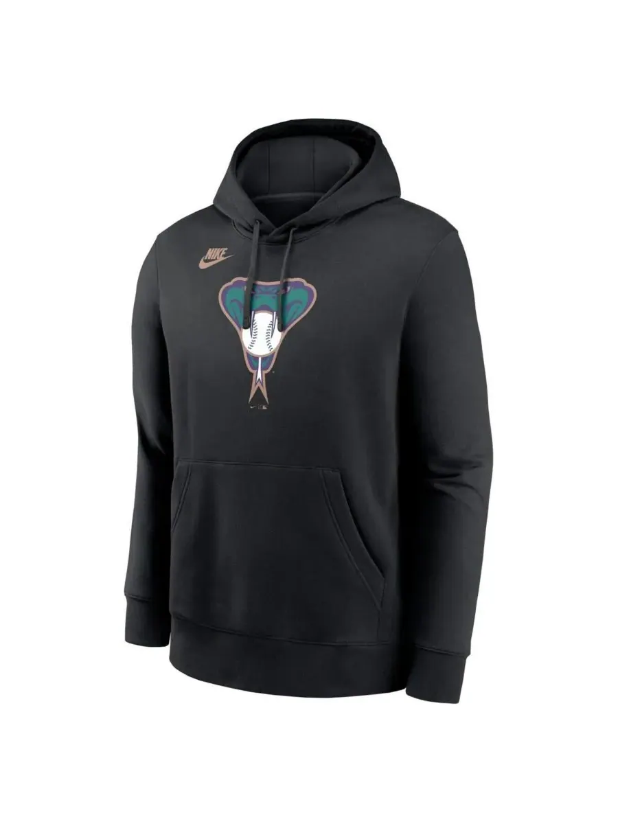 Nike Мужская черная толстовка с капюшоном Arizona Diamondbacks Cooperstown Collection Logo Club — изображение 2 из 3, черный