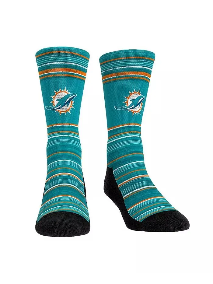 Мужские носки Miami Dolphins Primary Crew, боксеры, трусы, комбо-набор Rock 'Em — изображение 2 из 3