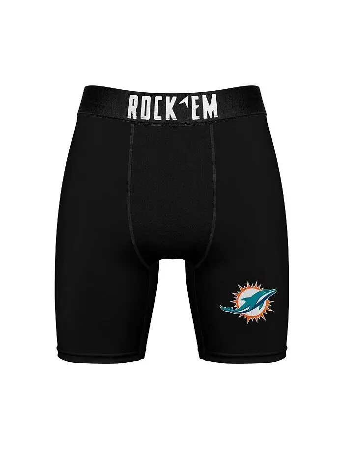 Мужские носки Miami Dolphins Primary Crew, боксеры, трусы, комбо-набор Rock 'Em — изображение 3 из 3