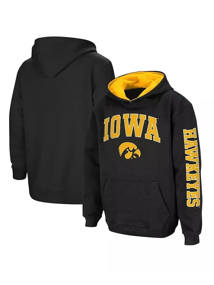 Толстовка с капюшоном для мальчиков из черной команды Iowa Hawkeyes 2-Hit Colosseum — изображение 1 из 4