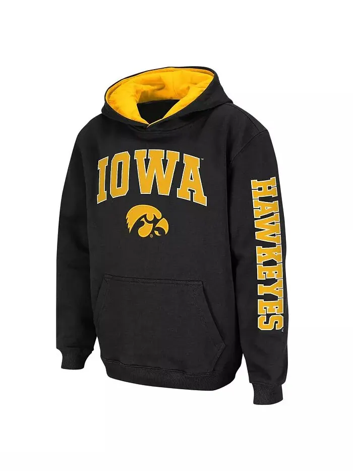 Толстовка с капюшоном для мальчиков из черной команды Iowa Hawkeyes 2-Hit Colosseum — изображение 3 из 4