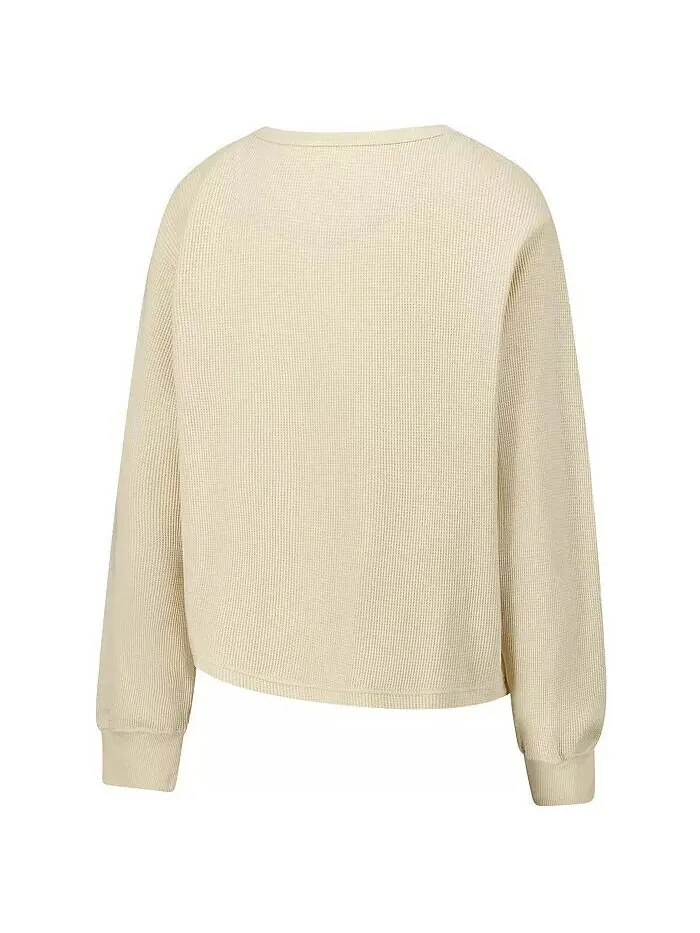 Мужская и женская кремовая футболка Milwaukee Bucks High Country Collection Cullen Waffle Knit с — изображение 2 из 3