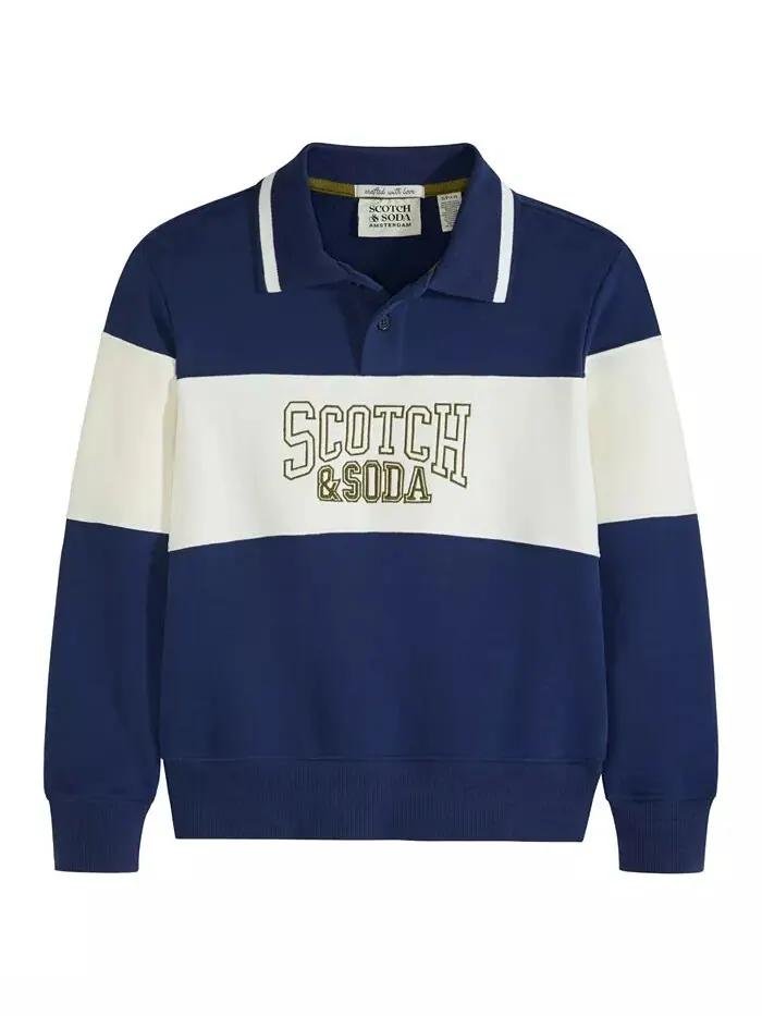 Рубашка-поло с рисунком из французского терри от SCOTCH & SODA Big Boys — изображение 5 из 6