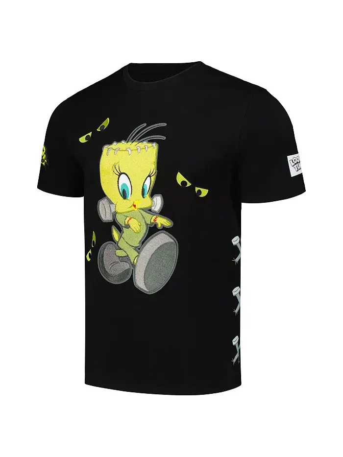 Мужская и женская черная футболка Looney Tunes Franken Tweety Freeze Max — изображение 3 из 3