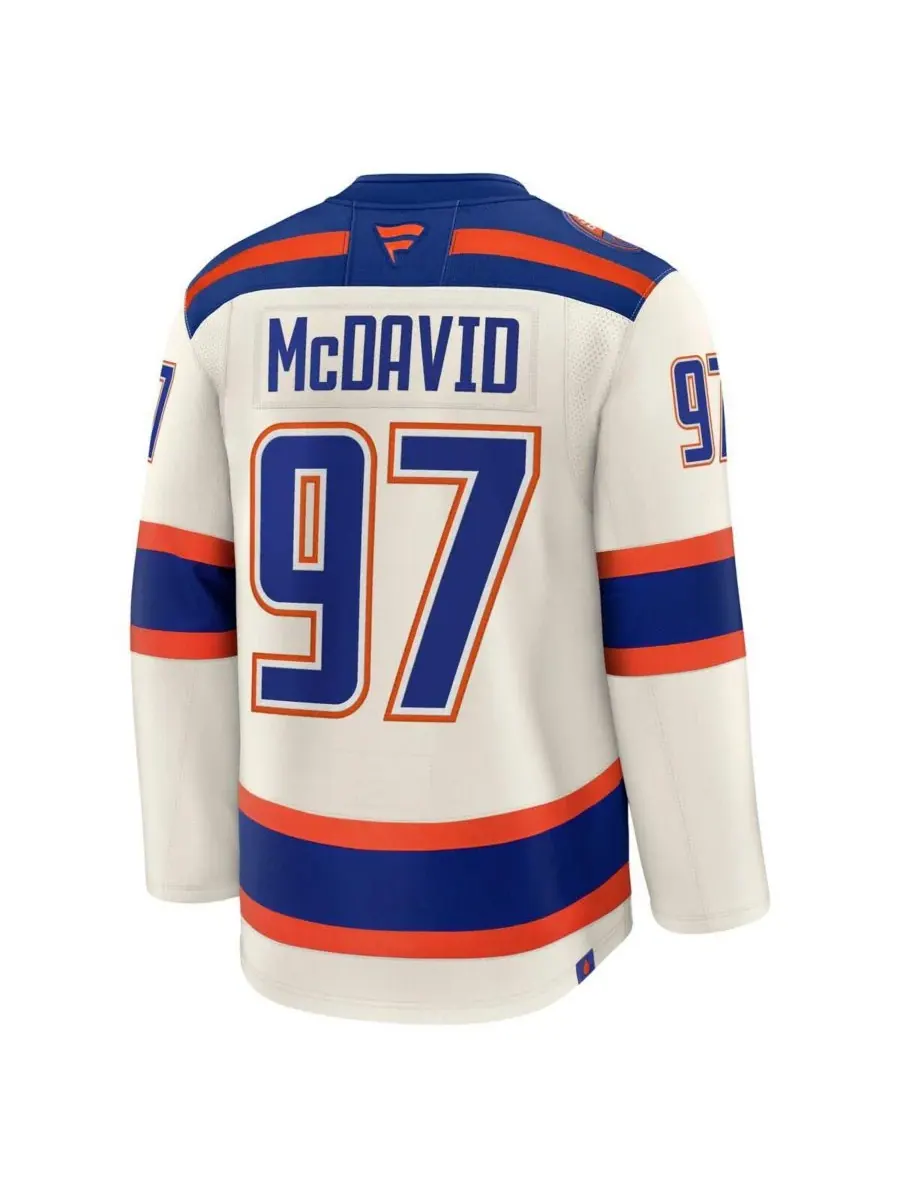 Fanatics Мужская футболка Connor McDavid светло-бежевого цвета, альтернативная, премиум-класса — изображение 3 из 3