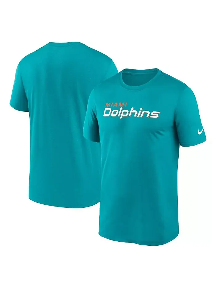 Мужская футболка Aqua Miami Dolphins Primetime Legend Wordmark Performance Nike — изображение 1 из 3
