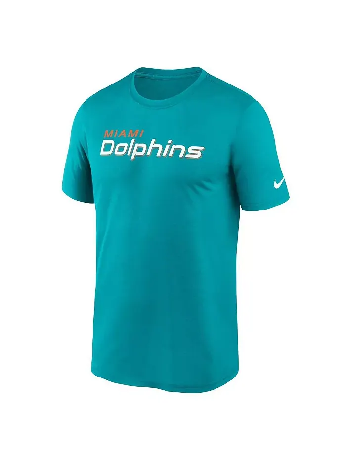 Мужская футболка Aqua Miami Dolphins Primetime Legend Wordmark Performance Nike — изображение 3 из 3