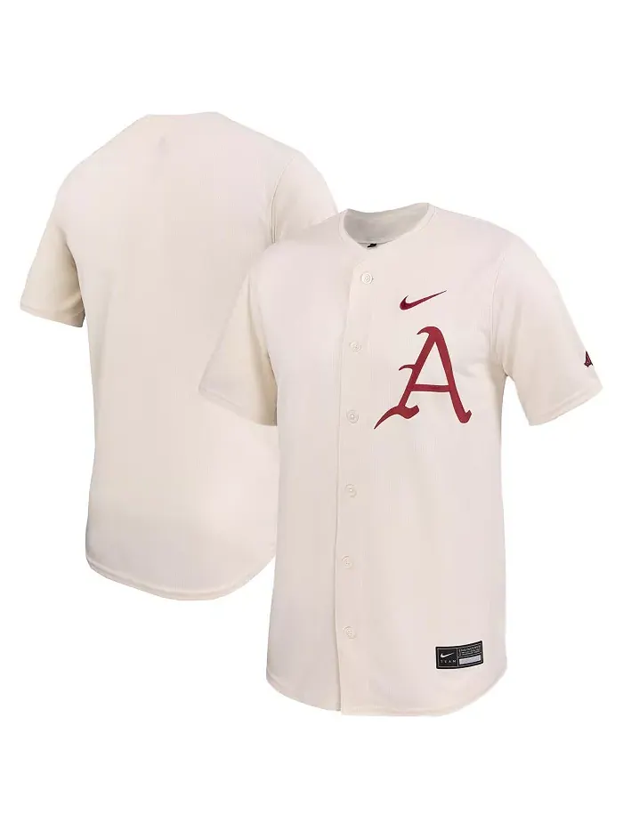 Мужская бейсбольная джерси Arkansas Razorbacks Limited натурального цвета Nike — изображение 1 из 1