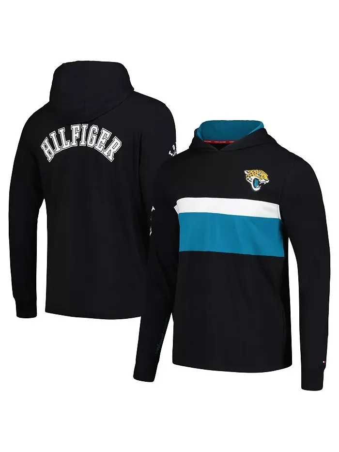 Мужская черная толстовка с длинным рукавом Jacksonville Jaguars Morgan Tommy Hilfiger — изображение 1 из 3