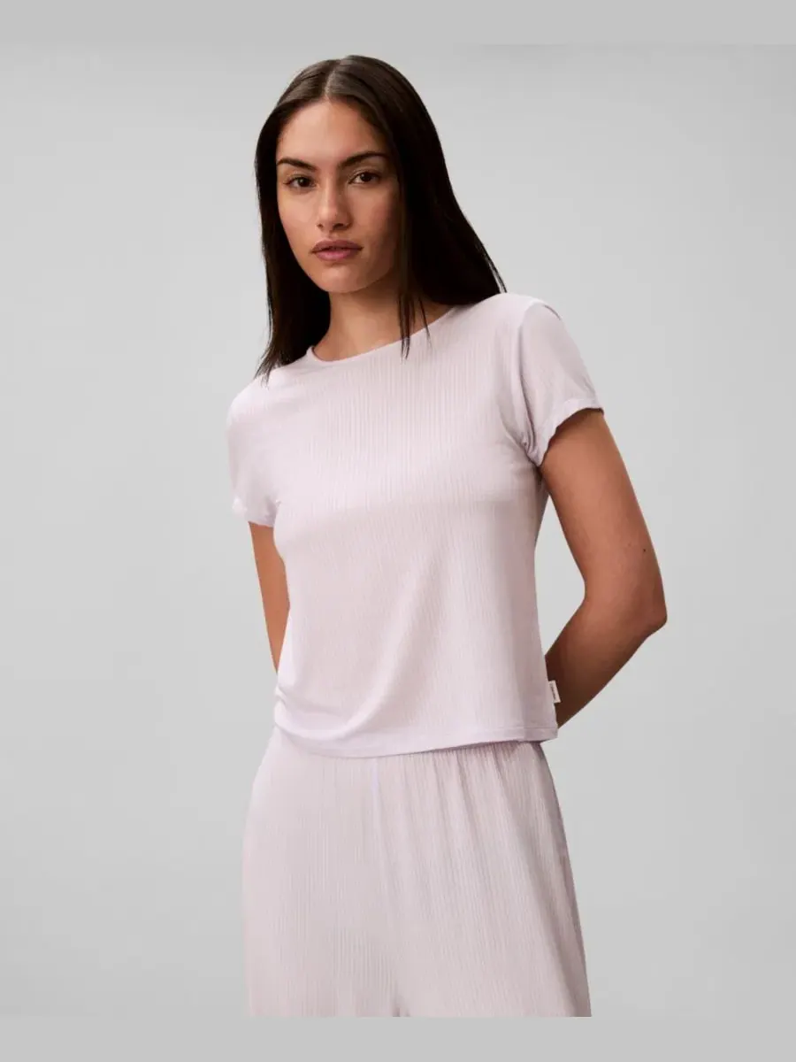 Женская детская футболка с круглым вырезом QS7618 Calvin Klein, Frosty Lilac — изображение 1 из 7