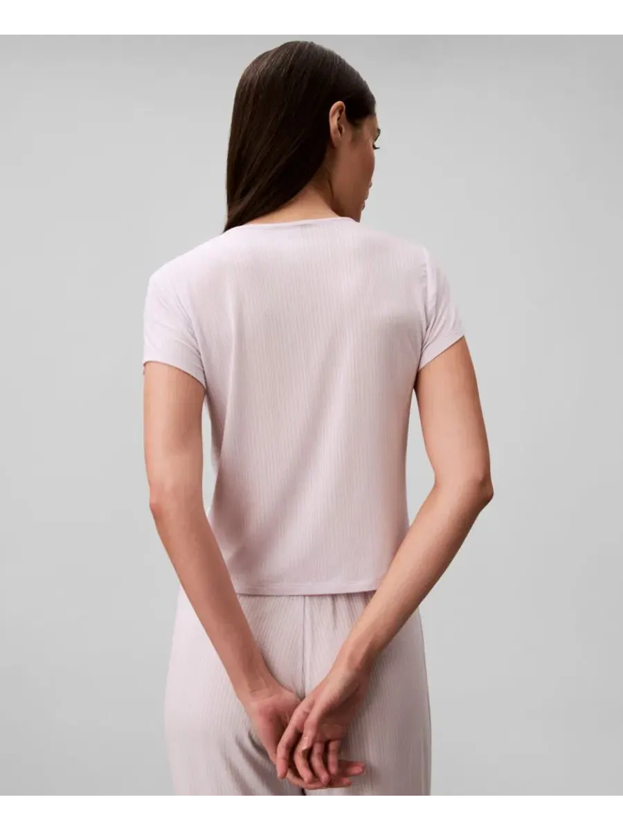 Женская детская футболка с круглым вырезом QS7618 Calvin Klein, Frosty Lilac — изображение 6 из 7