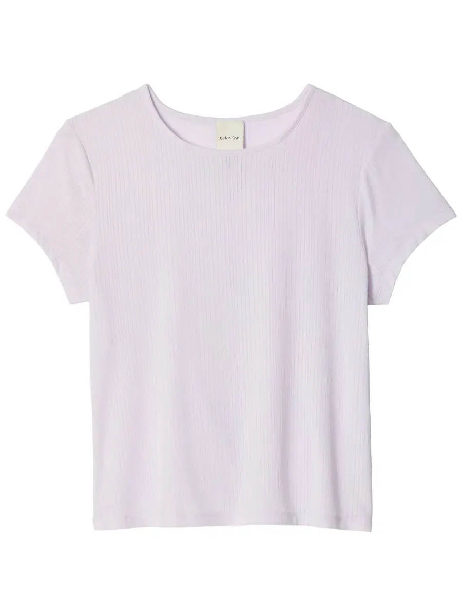Женская детская футболка с круглым вырезом QS7618 Calvin Klein, Frosty Lilac — изображение 7 из 7