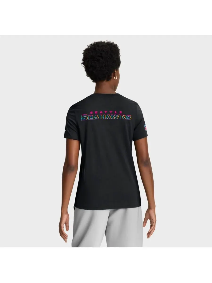 Nike Женская черная футболка Seattle Seahawks 2025 NFL Crucial Catch Tri-Blend Dri-FIT — изображение 2 из 5, черный