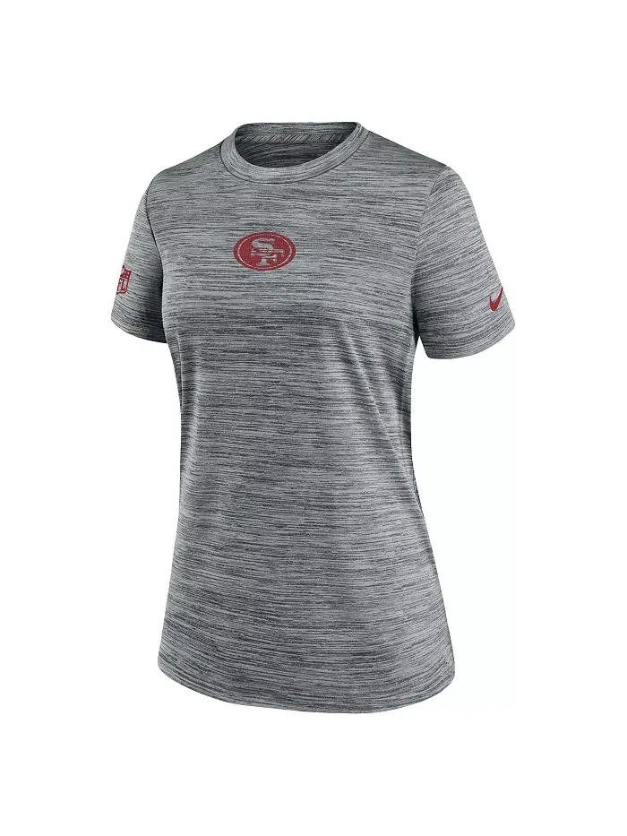 Женская серая футболка San Francisco 49ers Sideline Velocity Performance Nike — изображение 3 из 3