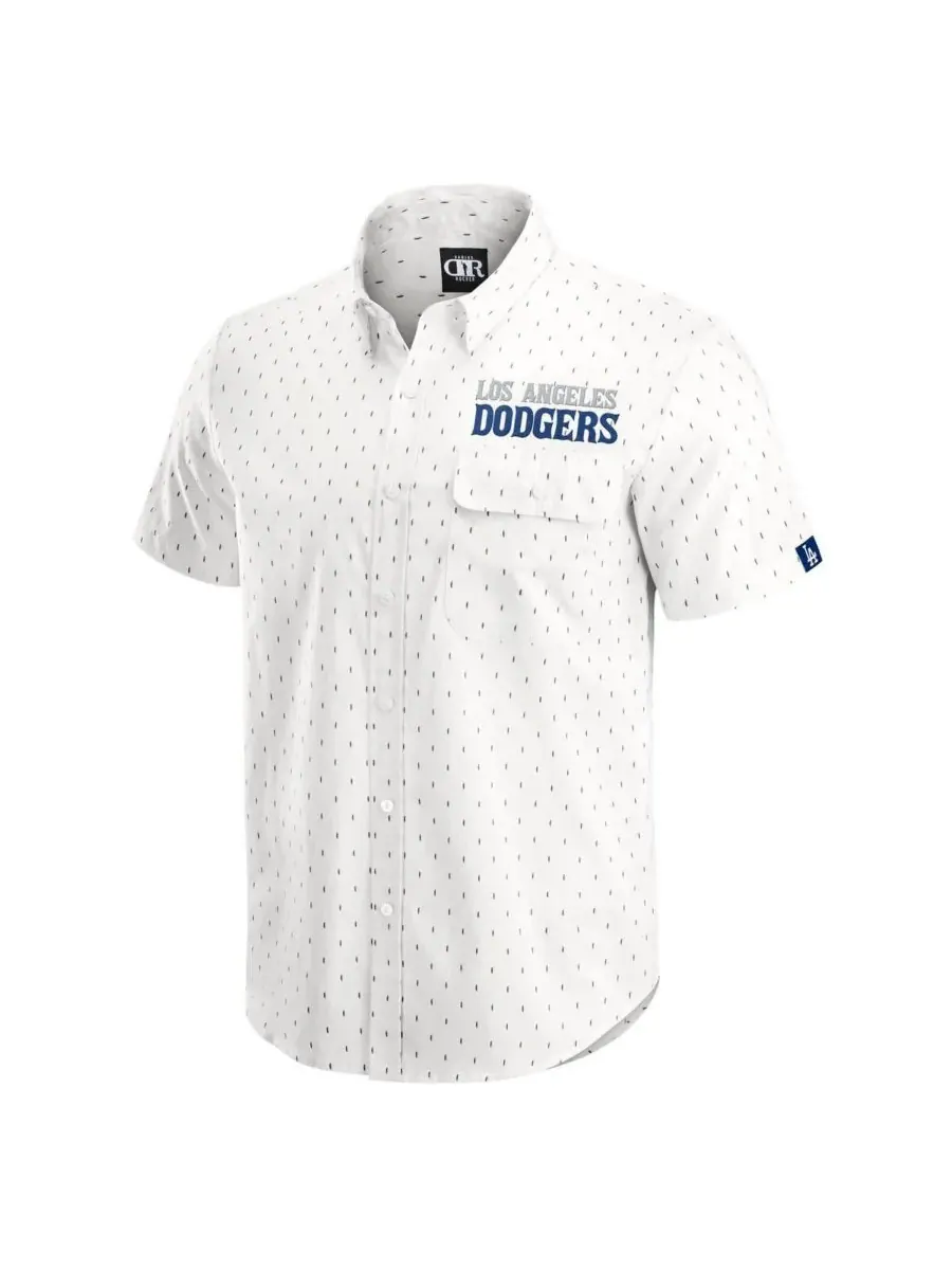 Fanatics Мужская рубашка на пуговицах кремового цвета с принтом Los Angeles Dodgers из коллекции — изображение 2 из 3