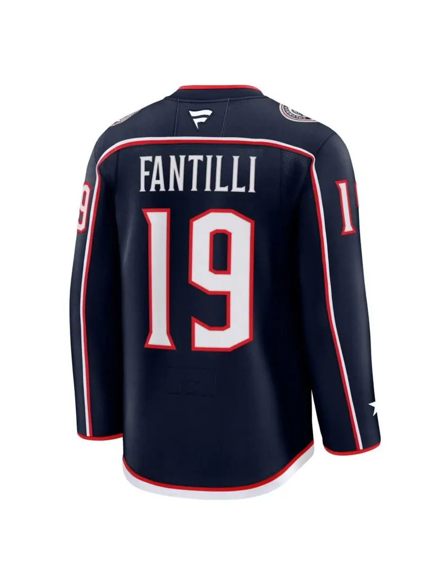 Fanatics Мужские темно-синие куртки Adam Fantilli Columbus Blue Jackets Home Premium Jersey — изображение 3 из 3, темно-синий