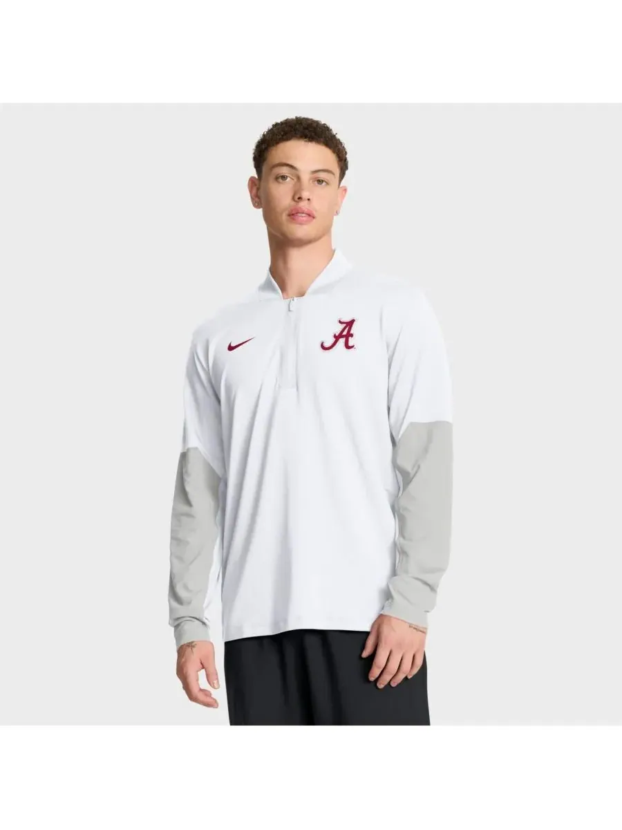 Nike Мужская белая толстовка с капюшоном на молнии до середины груди Alabama Crimson Tide One Goal — изображение 1 из 5