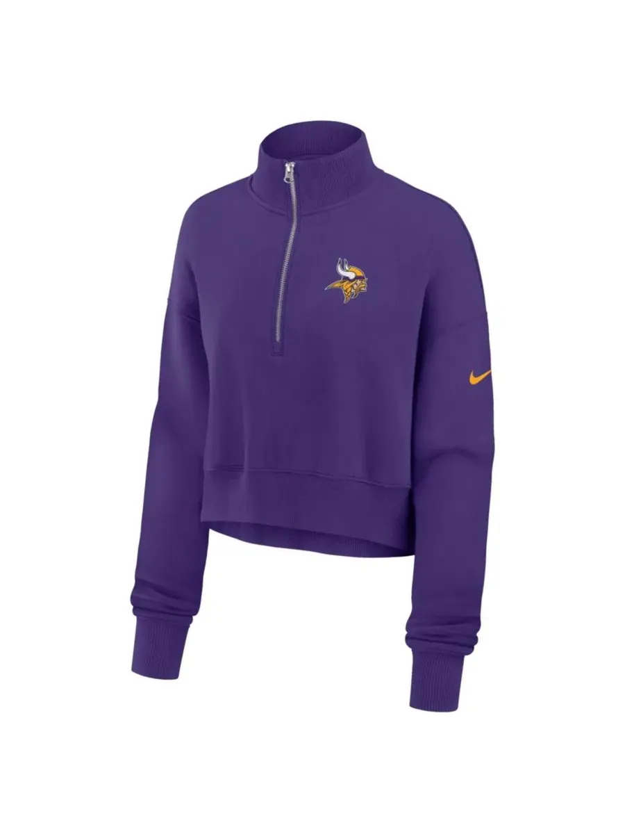 Женский свитшот с четверть-застежкой Phoenix Fleece Nike — изображение 3 из 4, фиолетовый