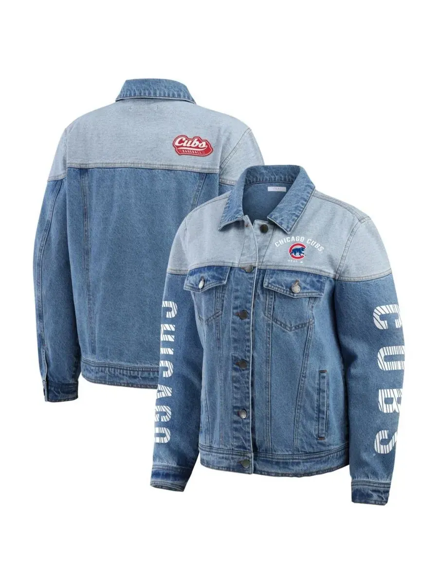 Женская джинсовая куртка Chicago Cubs на пуговицах WEAR by Erin Andrews