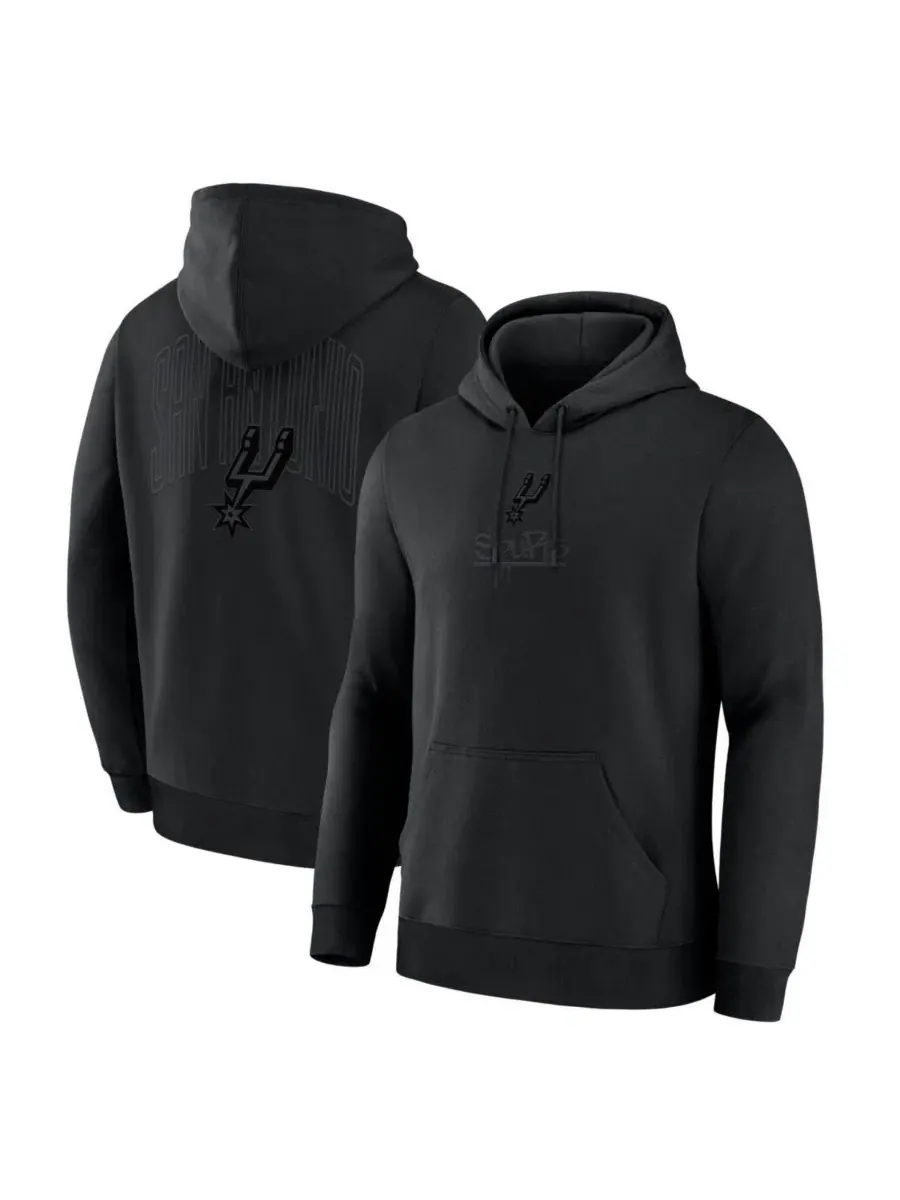 Худи с капюшоном, длинным рукавом, с принтом, San Antonio Spurs Fanatics — изображение 1 из 3, черный