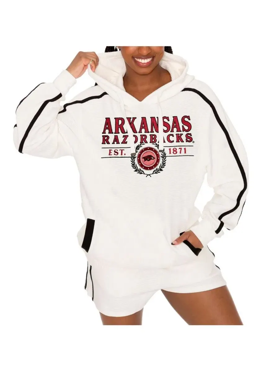 Комплект из худи и шорт с вышивкой Arkansas Razorbacks Gameday Couture — изображение 1 из 5, бежевый