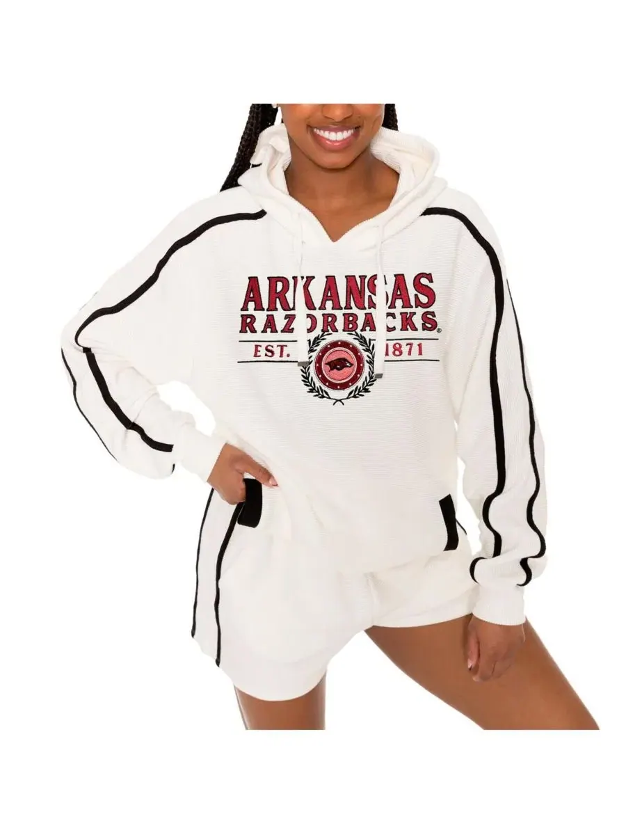 Комплект из худи и шорт с вышивкой Arkansas Razorbacks Gameday Couture — изображение 3 из 5, бежевый