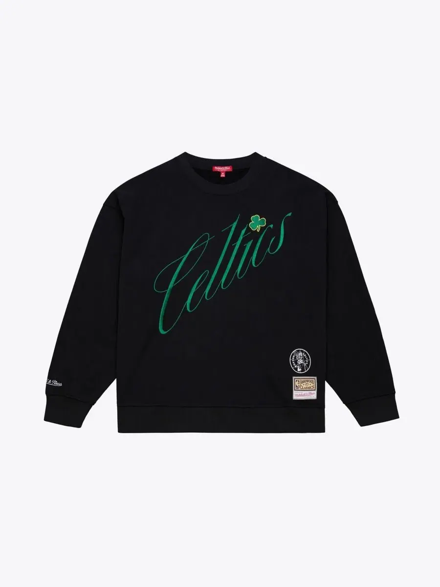 Легкий свитшот с вышивкой Hardwood Classics Script Mitchell & Ness — изображение 1 из 4, черный