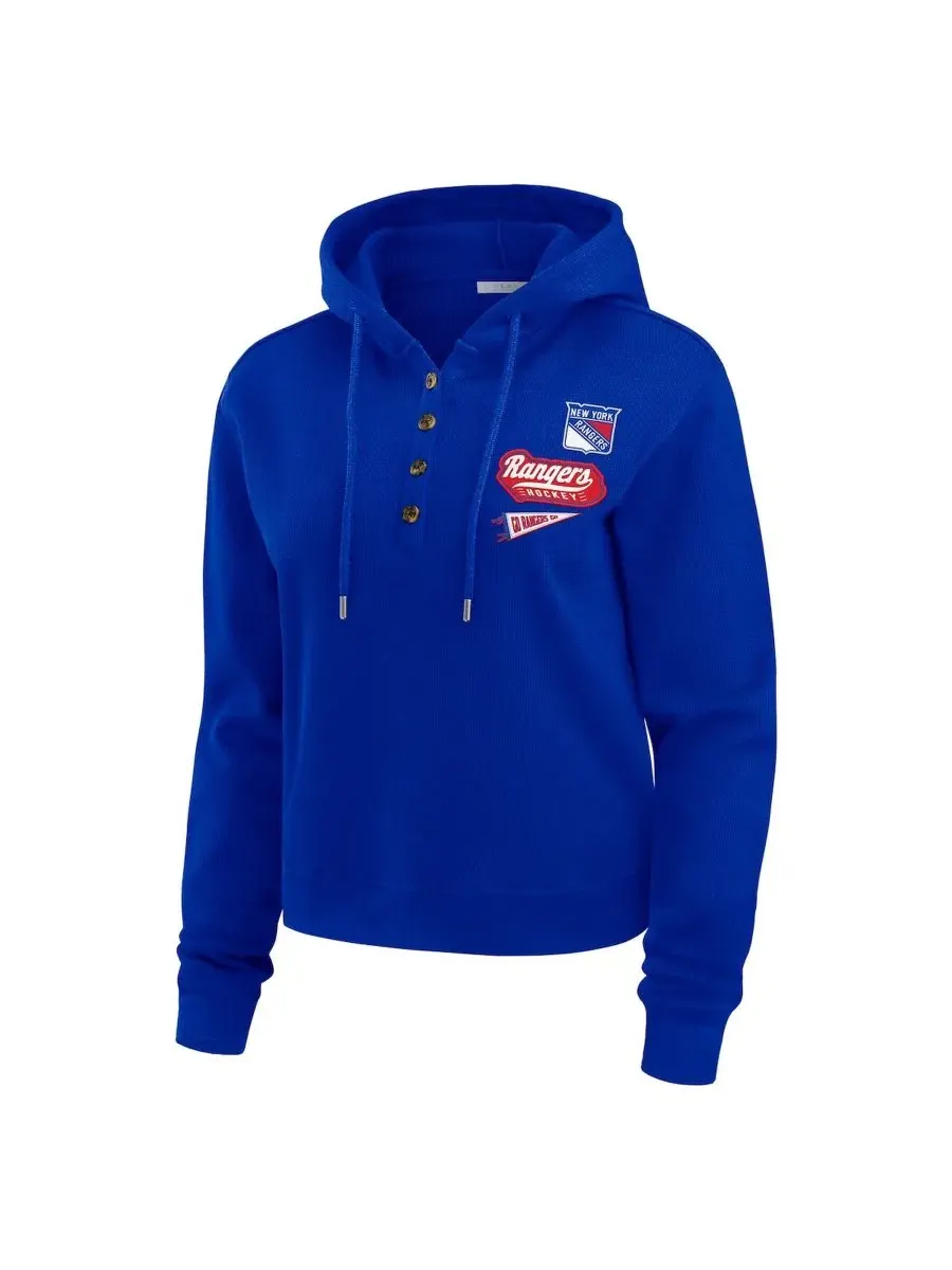 Женский худи-пуловер с вафельным переплетением New York Rangers WEAR by Erin Andrews — изображение 2 из 4, синий