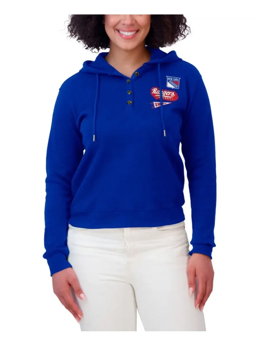 Женский худи-пуловер с вафельным переплетением New York Rangers WEAR by Erin Andrews — изображение 4 из 4, синий