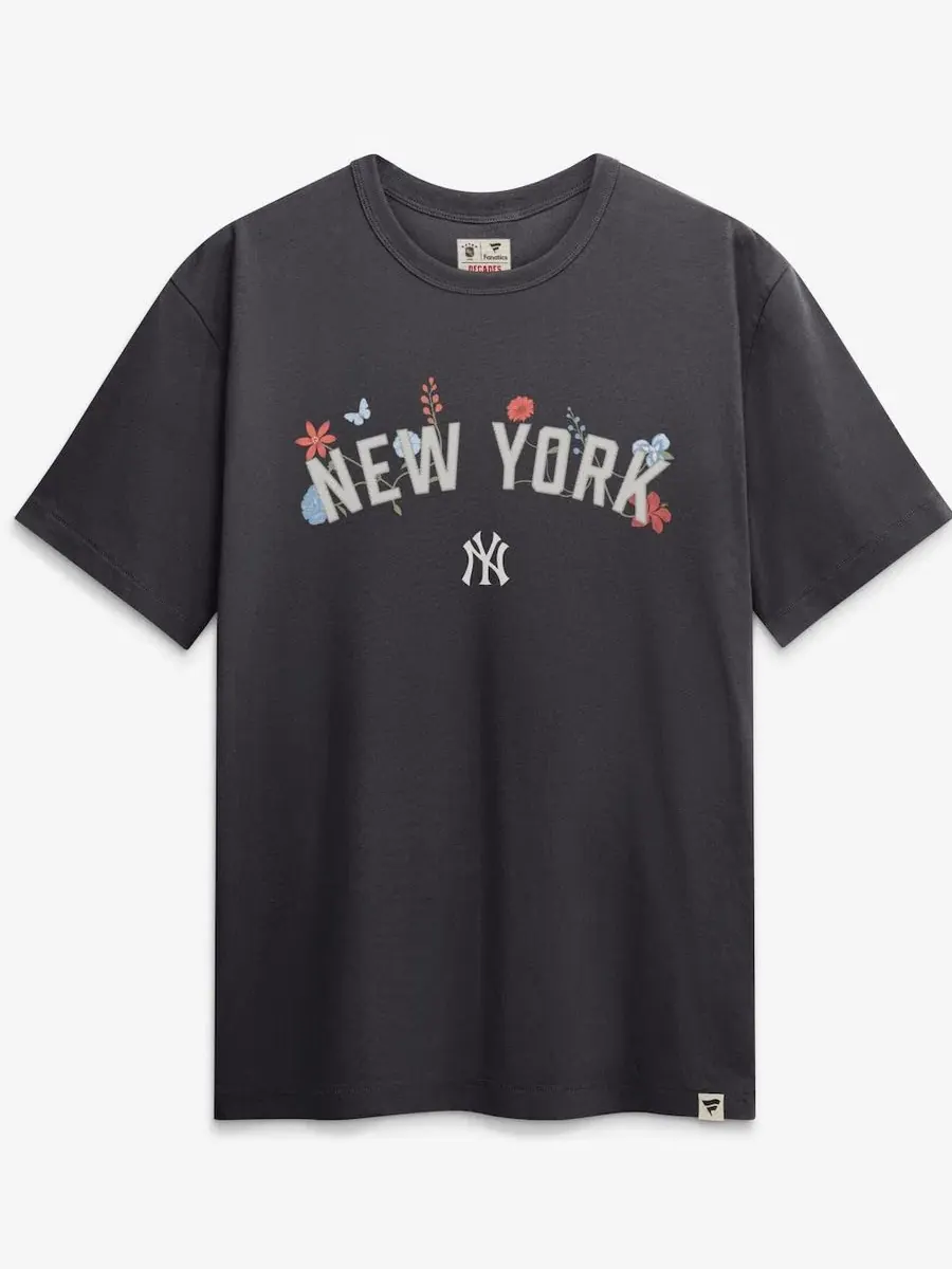 Футболка с цветочным принтом Bloom New York Yankees Fanatics — изображение 2 из 4, серый