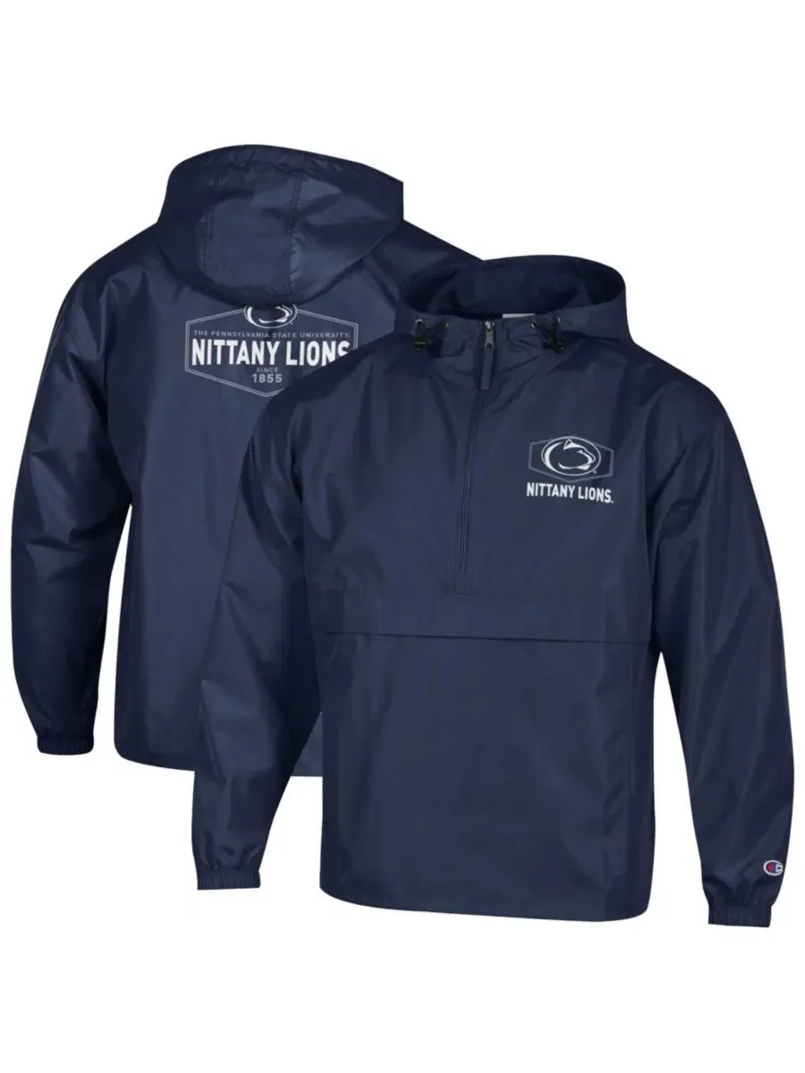 Ветрозащитная куртка с полузастежкой-молнией Penn State Nittany Lions Delay Champion — изображение 1 из 3, темно-синий