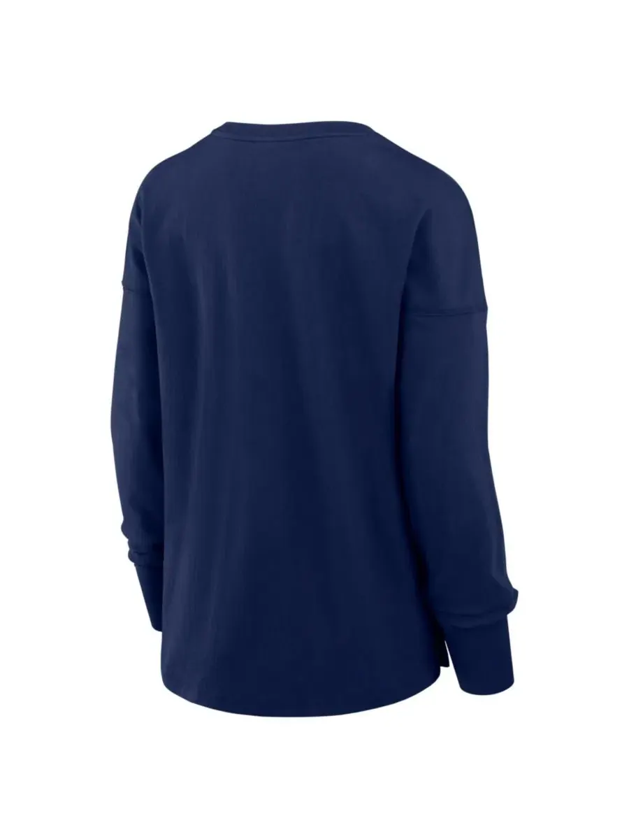 Лонгслив с принтом New England Patriots Essential Crewneck Dropped-Shoulder Fanatics — изображение 3 из 3, темно-синий