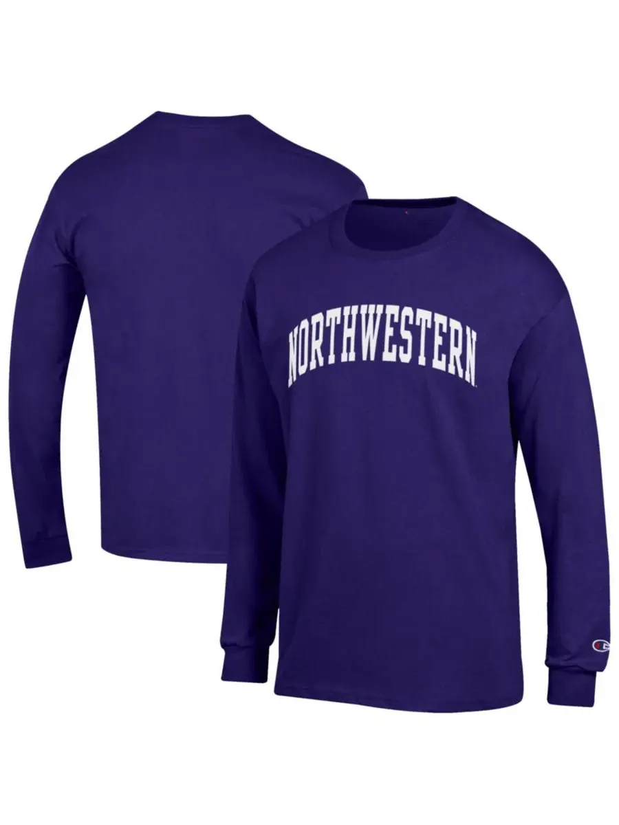 Футболка с длинным рукавом Northwestern Wildcats Basic Arch Champion — изображение 1 из 3, фиолетовый