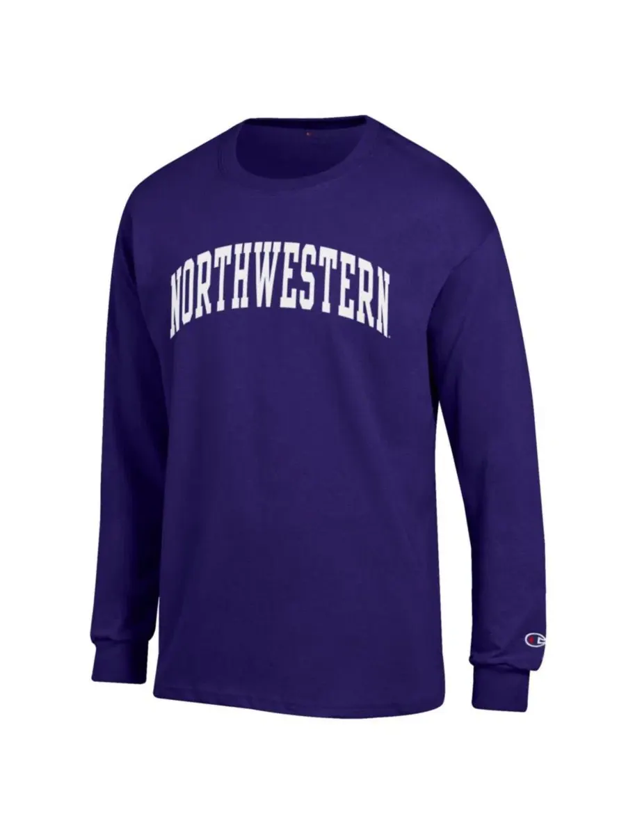 Футболка с длинным рукавом Northwestern Wildcats Basic Arch Champion — изображение 3 из 3, фиолетовый