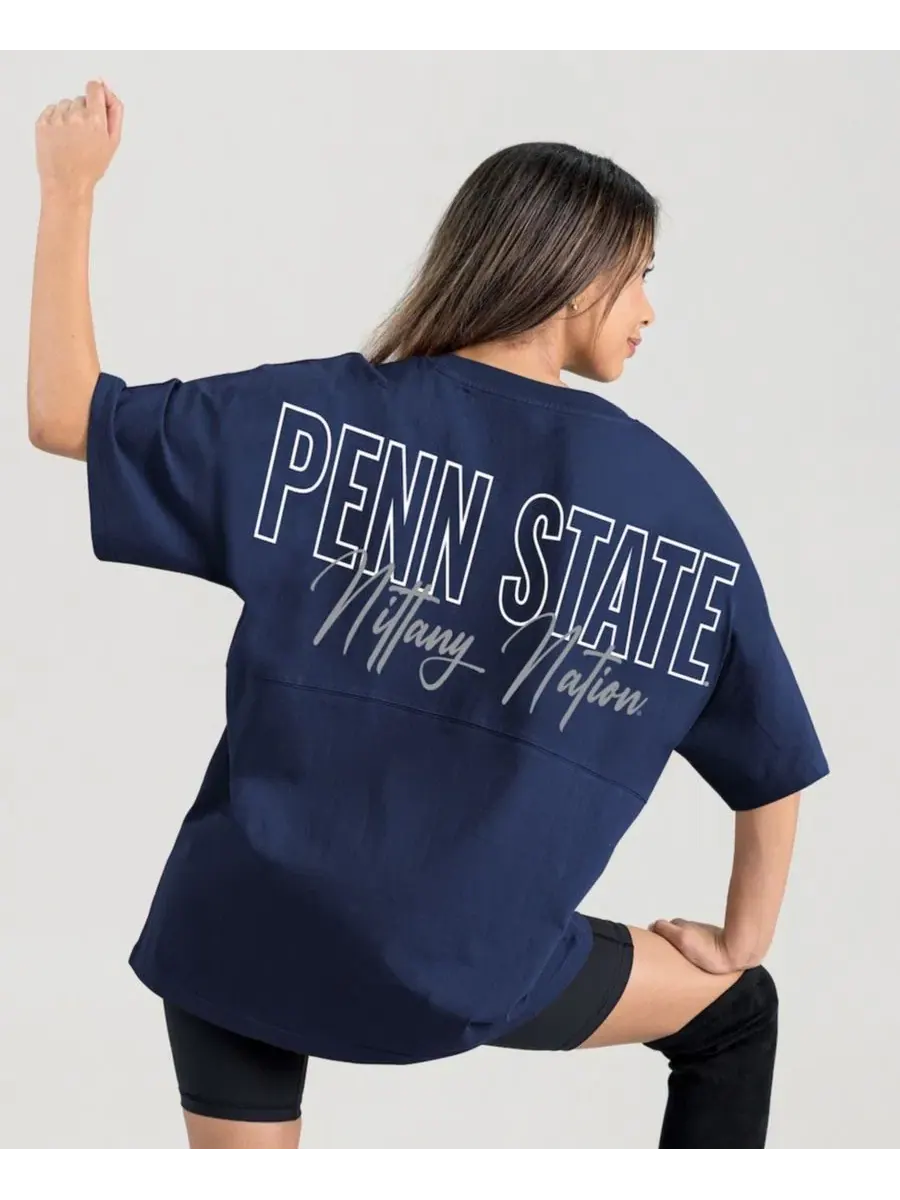 Футболка с длинным рукавом, с вышивкой, Penn State Nittany Lions Back at Ya Gameday Couture — изображение 2 из 5, темно-синий