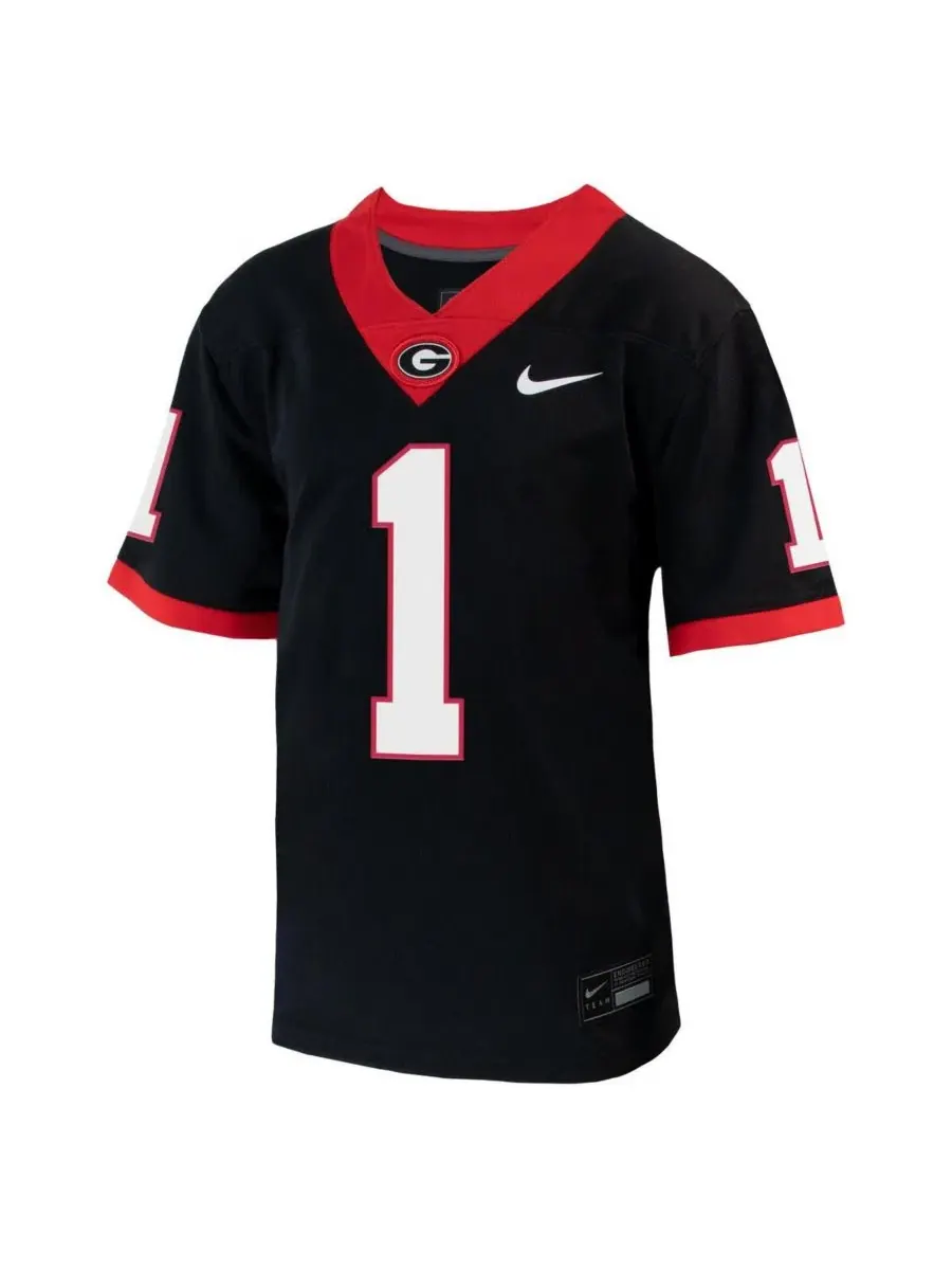 Детская футболка с номером 1 и принтом Georgia Bulldogs Nike — изображение 2 из 3, черный