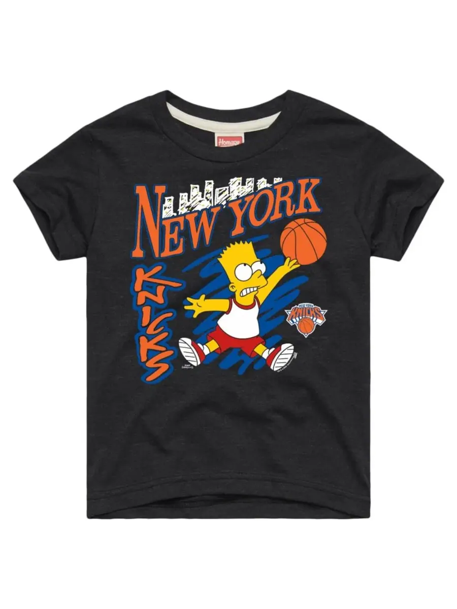 Футболка с длинным рукавом с принтом Bart New York Knicks Homage — изображение 1 из 1, темно-серый