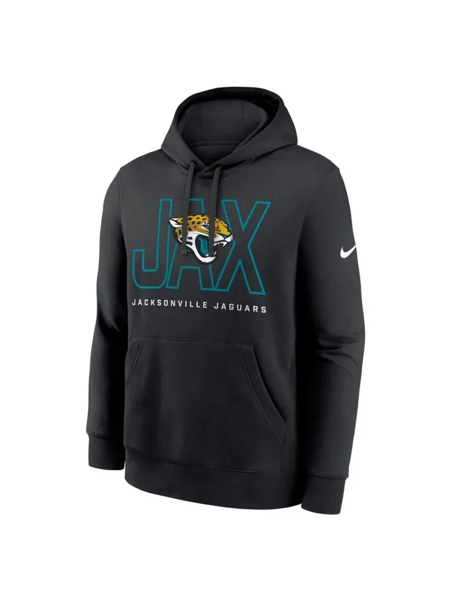 Nike Мужская черная флисовая толстовка с капюшоном Jacksonville Jaguars Busted Play Club — изображение 2 из 3, черный
