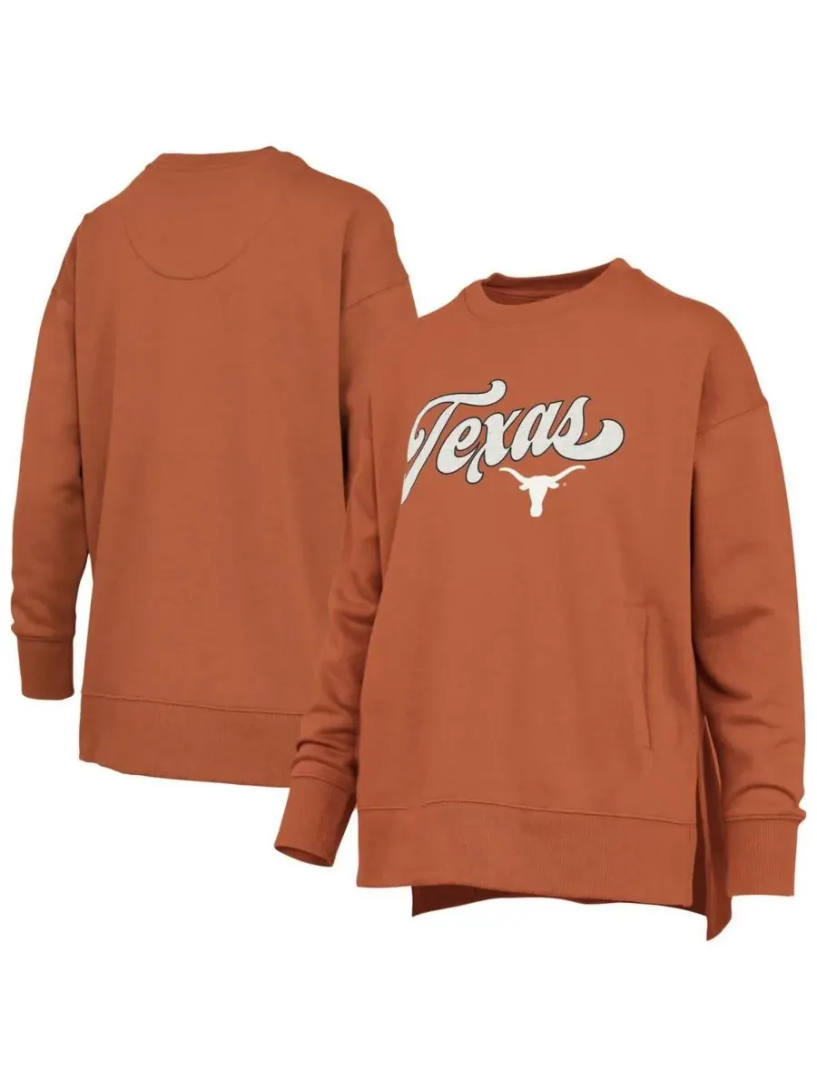 Pressbox Женская толстовка Texas Longhorns Bonanza Chenille Harper Script ярко-оранжевого цвета — изображение 1 из 3
