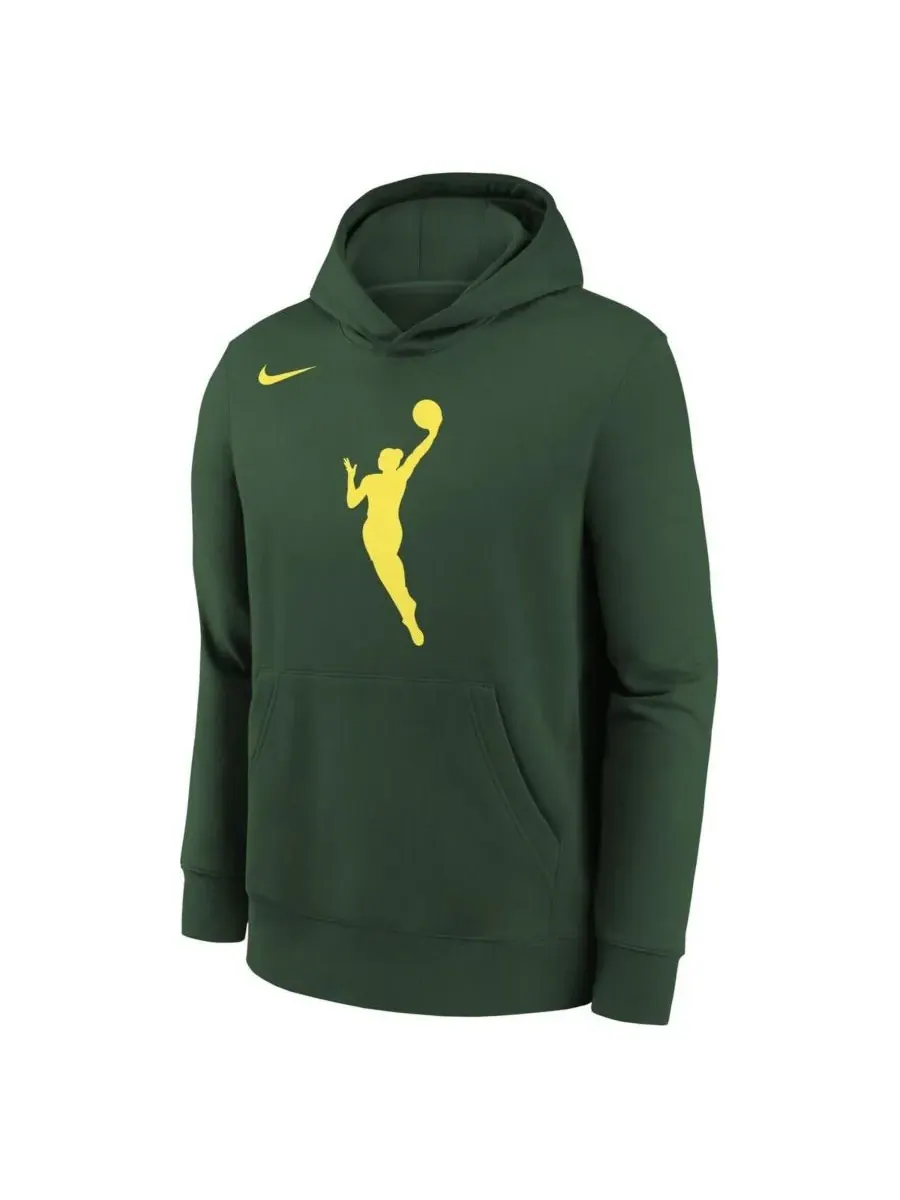 Nike Толстовка с капюшоном Big Boys and Girls Hunter Green с логотипом WNBA, символикой команды — изображение 2 из 3, зеленый