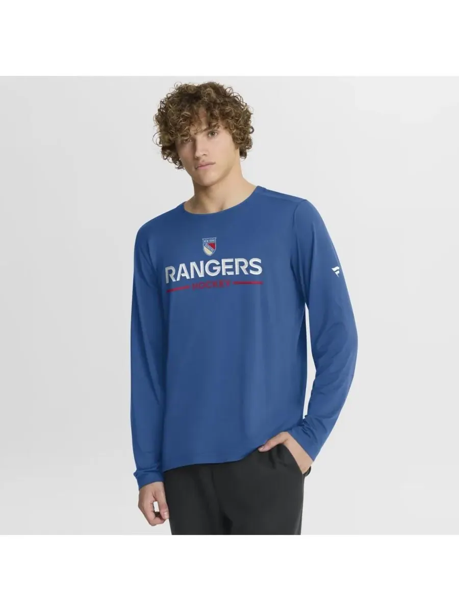 Fanatics Мужская синяя футболка с длинным рукавом New York Rangers Authentic Pro Rink Centennial — изображение 1 из 3, синий