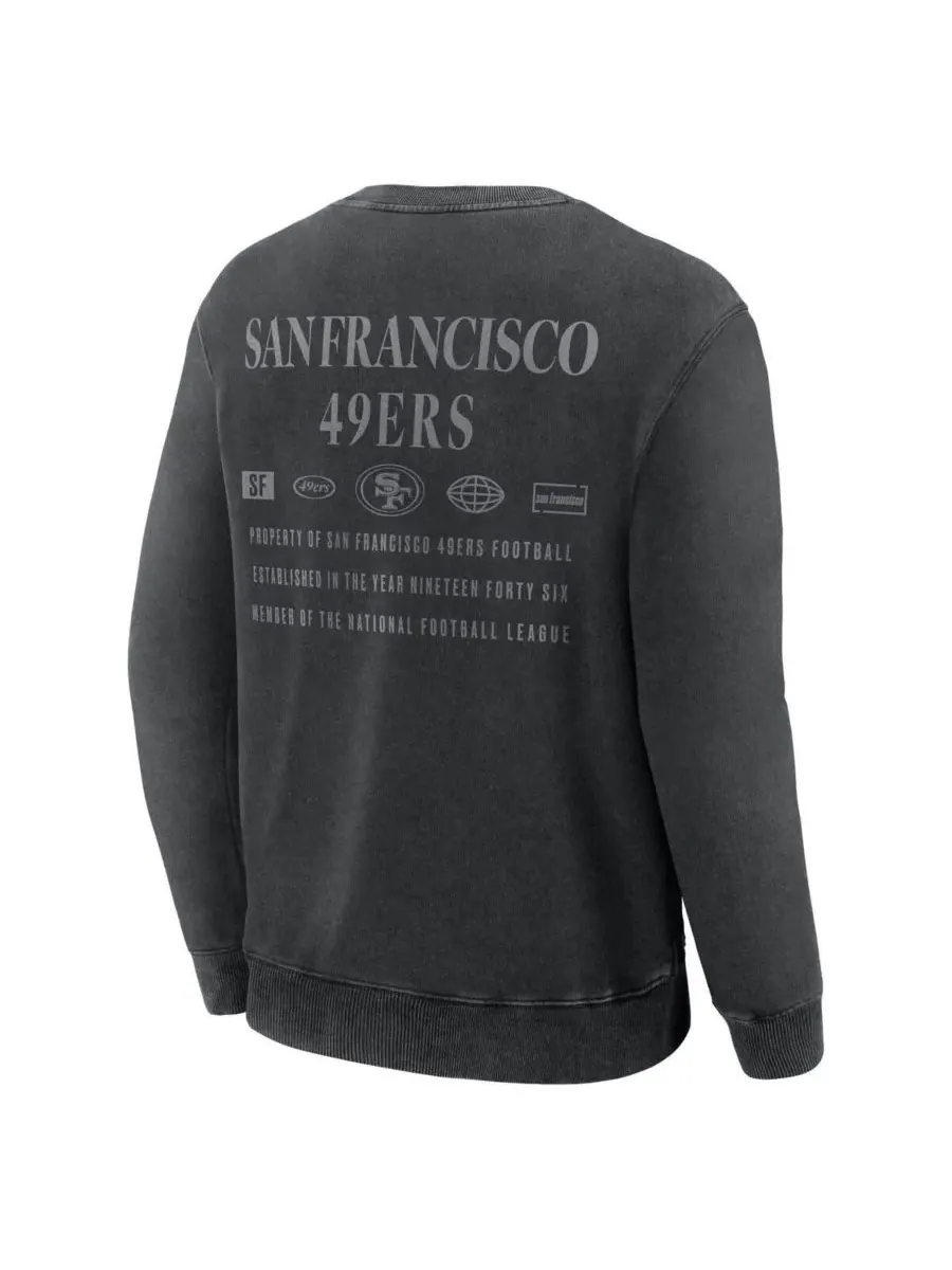Fanatics Мужская черная толстовка-пуловер San Francisco 49ers Deep Route — изображение 3 из 3, черный