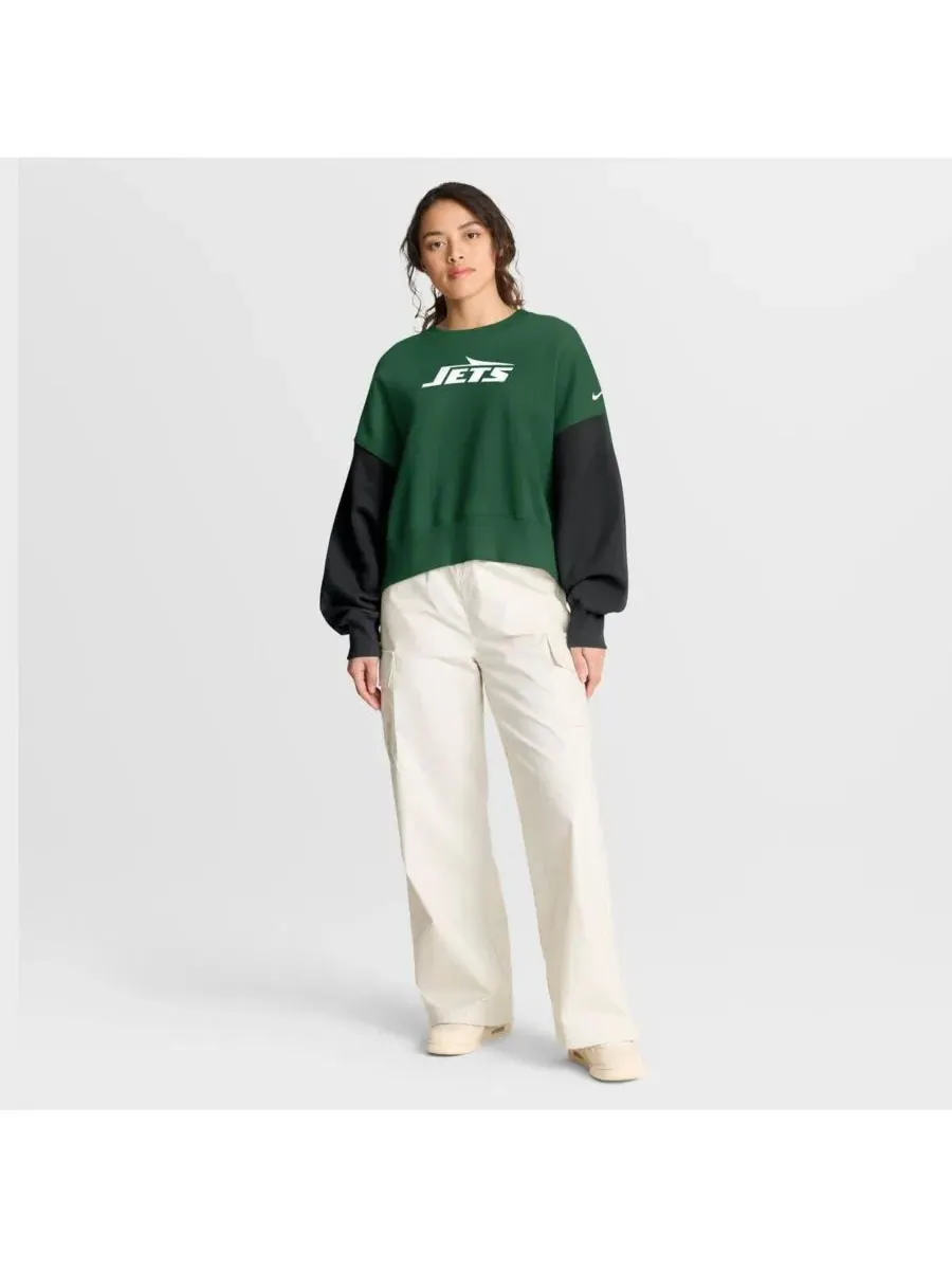 Nike Женская зеленая толстовка-пуловер New York Jets оверсайз с цветовыми блоками — изображение 3 из 5, зеленый