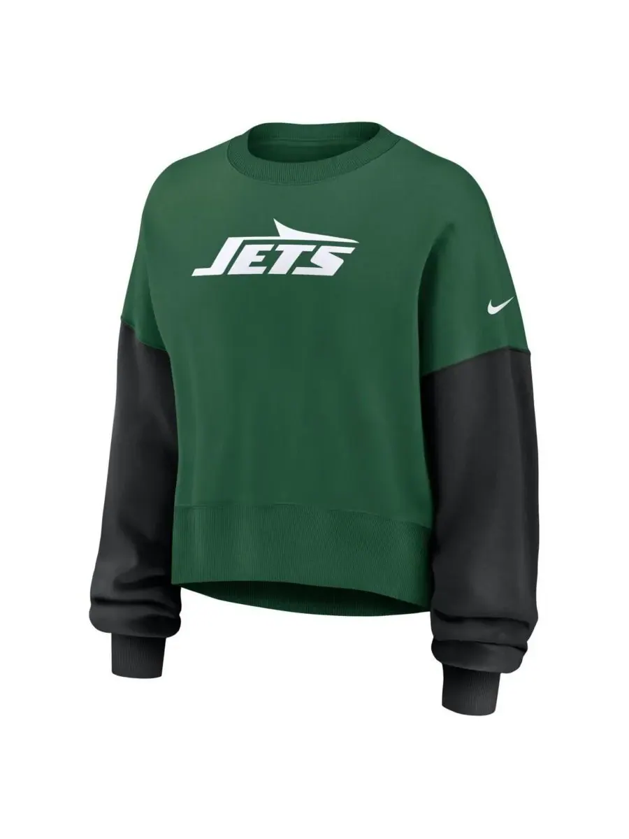 Nike Женская зеленая толстовка-пуловер New York Jets оверсайз с цветовыми блоками — изображение 4 из 5, зеленый